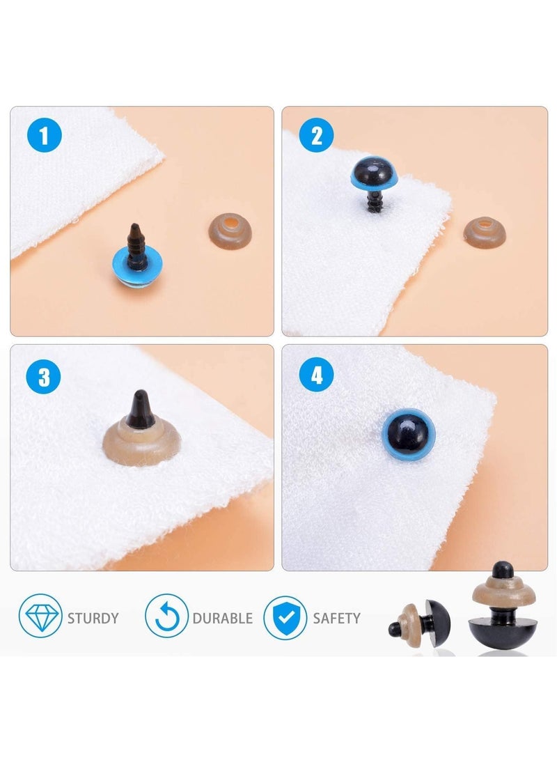 ChicAbode 570 Pcs Plastic Safety Eyes and Noses with Washers, Diameter 6~14mm Craft Doll Eyes and Teddy Bear Nose, Well Polished and Durable, for Amigurumi, Crafts Doll, Plush Animal, Teddy Bear Making - Image 4